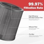 JF100 replacement filter Compatible with jafanda air purifier filter,h13 hepa filter replacement and Activated Carbon Filtration System 2 Pack
