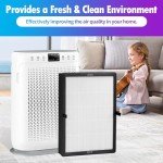Aiskaer True HEPA Filter Replacement Compatible with LUNINO E-200 Air Cleaner Purifier for Home and Bedroom,3-in-1 Filtration System,2 Pack