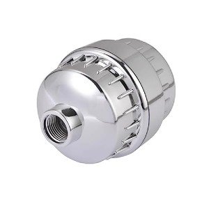 15 Stage Shower Filter Shower Head Filter for Hard Water with 1 Replaceable Cartridges Water Softener High Output Filtered Shower Head Water Filter to Remove Chlorine Fluoride, Polished Chrome