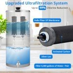 2.25G Gravity Water Filter System, with 2 Black Carbon Filters and Stand, Chlorine and Lead Reduction, for Home, Camping, RVing, Emergencies