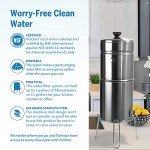 ProOne Big+ Stainless-Steel Gravity Water Filter System, 3-Gallon Water Capacity, Countertop Water Dispenser for Home, Camping, and Travel w/ (3) 9-inch Filters & Wire Stand