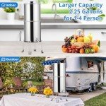 2.25G Gravity Water Filter System, with 2 Black Carbon Filters and Stand, Chlorine and Lead Reduction, for Home, Camping, RVing, Emergencies