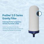 ProOne Big+ Stainless-Steel Gravity Water Filter System, 3-Gallon Water Capacity, Countertop Water Dispenser for Home, Camping, and Travel w/ (3) 9-inch Filters & Wire Stand