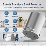 Purewell Gravity-Fed Water Filter System, 1.5 Gallon Stainless Steel Countertop Filtration System with 2 Black Purification Elements and Metal Spigot for Home and Outdoor Use（with Stand）