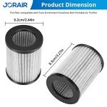 4 Pack Replacement Filters Compatible with Pure Enrichment PureZone Mini Portable Air Purifier PEPERSAP, 2-in-1 True HEPA Replacement