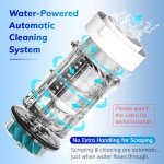 BriskSpring Automatic Cleaning Filter Screen, Spin Down Sediment Water Filter, 1" MNPT + 3/4" FNPT, 300 Micron Reusable Whole House Water Filter System for Well Water with Built-in Housing Scraper