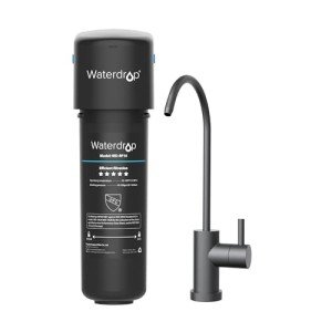 Waterdrop 10UB-B Under Sink Water Filter, Reduces PFAS, PFOA/PFOS, Lead, Chlorine, Bad Taste, NSF/ANSI 42 Certified, 8K Gallons, Easy Installation, Black Faucet