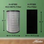 Hunter Fan Company H-HF980-VP Replacement Air Purifier Value Pack for Hunter HP980 HEPA Filter, 3 Piece Set