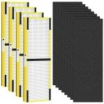 Improvedhand FLT4825 HEPA Filter B Replacement Compatible with G-Guardian Air Purifiers AC4825 AC4825E AC4300 AC4800 AC4900 AC4850,4 True HEPA Filters+8 Carbon Pre-Filters