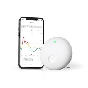 Airthings 322 Wave Enhance -Indoor Air Quality Monitor for CO2, VOC, Humidity, Temp, Pressure plus Noise & Light Sensors - Monitors Conditions for Sleep in Bedrooms & for Concentration in Home Offices