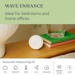 Airthings 322 Wave Enhance -Indoor Air Quality Monitor for CO2, VOC, Humidity, Temp, Pressure plus Noise & Light Sensors - Monitors Conditions for Sleep in Bedrooms & for Concentration in Home Offices