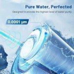 PUREPLUS UTR700B Reverse Osmosis System, 800 GPD Fast Flow, NSF/ANSI 58 & NSF/ANSI/CAN 372 Certified, 2:1 Pure to Drain, Tankless Under Sink RO Water Filter System, LED Purifier, Smart Faucet