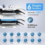 Waterdrop D6 Reverse Osmosis Water Filter, 600 GPD Under Sink Reverse Osmosis System, Reduce PFAS, 2:1 Pure to Drain, Tankless RO Water Filter System, Smart LED Faucet, Easy Installation