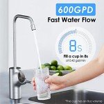 Waterdrop D6 Reverse Osmosis Water Filter, 600 GPD Under Sink Reverse Osmosis System, Reduce PFAS, 2:1 Pure to Drain, Tankless RO Water Filter System, Smart LED Faucet, Easy Installation