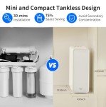 TOKIT Reverse Osmosis Water Filter, U1 Alkaline Mineral Under Sink Water Filter System, 400GPD Tankless RO Filtration with Faucet, NSF/ANSI 58, 2:1 Pure to Drain, Reduce TDS