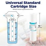 Membrane Solutions 20 Micron Sediment Water Filter Replacement Polypropylene Cartridge 10"x 2.5" for Whole House RO System, Compatible with Aqua-Pure AP110, GE FXUSC, WHKF-GD05, Culligan P5-6 Pack