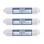 Hydronix ICF-10 Inline Post Activated Carbon Water Filter Replacement Cartridge with 1/4-Inch NPT for Refrigerator, Ice Maker, RO Reverse Osmosis System, 2000 Gallons - 1 Year Capacity (3 Pack)