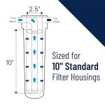 Pentair Pentek CBC-10 Carbon Water Filter, 10-Inch, Under Sink Carbon Block Replacement Cartridge with Bonded Powdered Activated Carbon (PAC) Filter, 10" x 2.5", 0.5 Micron