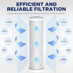 Membrane Solutions 5 Micron 2.5" x 10" CTO Carbon Block Water Filter Cartridge Replacement for Whole House Filtration Systems, Compatible with WFPFC8002, WFPFC9001, FXWTC, WHEF-WHWC, WHCF-WHWC, 4-Pack