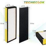 FLT4825 HEPA Filter B Replacement with Air Purifier AC4825 AC4825E AC4300 AC4800 AC4900 AC4850 by Techecook - 2 x True H13 HEPA Filters, 8 x Activated Carbon Pre-Filter