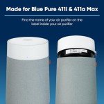 BLUEAIR Blue Pure 411 Max Series AllergenBlock Filter, Genuine Replacement Blueair Filter, Allergies Pollen Dust Pet Dander,411 Max Series Filter Fits Blue Pure 411i Max and Blue 411a Max Air Purifier