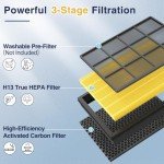 2 Pack Vital 100S Pet Care Replacement Filter Compatible with LEVOIT Vital 100S Air Purifier, 3-in-1 H13 Ture HEPA and High-Efficiency Activated Carbon Filters, Replace Part #Vital 100S-RF-PA, Yellow