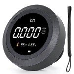 HAKINAKU Portable Carbon Monoxide Detector [3-in-1] Air Quality Monitor/Temperature/Humidity/Gas Leak Smoke CO Sensor for Home Indoor Outdoor Travel Camping Car RV Built-in Battery (Dark Grey)