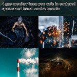 HAOKESITE 4 Gas Monitor Rechargeable Portable Gas Detector H2S O2 CO and LEL Multi Gas Monitor Professional Gas Sniffer with LCD Display Sound Light Vibration Alarm Mode.