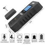 HAOKESITE 4 Gas Monitor Rechargeable Portable Gas Detector H2S O2 CO and LEL Multi Gas Monitor Professional Gas Sniffer with LCD Display Sound Light Vibration Alarm Mode.