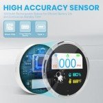 HUILANLUO Portable Carbon Monoxide Detector, 3 in 1 CO Detector/Temp/Humidity, Rechargeable Real-Time Travel CO Monitor, Gas Detector for Home with Loud Alarm for Air Safety