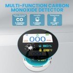 HUILANLUO Portable Carbon Monoxide Detector, 3 in 1 CO Detector/Temp/Humidity, Rechargeable Real-Time Travel CO Monitor, Gas Detector for Home with Loud Alarm for Air Safety