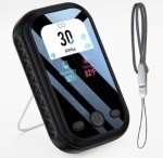 3-1 Carbon Monoxide Detector Portable Mini Air Quality Monitor with Lanyard Smoke Alarm CO Gas Meter Temperature Humidity Sensor Built-in 1000mAh Battery, Indoor/Outdoor (Black)