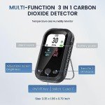 3-1 Carbon Monoxide Detector Portable Mini Air Quality Monitor with Lanyard Smoke Alarm CO Gas Meter Temperature Humidity Sensor Built-in 1000mAh Battery, Indoor/Outdoor (Black)