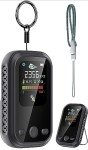 3-1 Carbon Monoxide Detector Portable Mini Air Quality Monitor with Lanyard Smoke Alarm CO Gas Meter Temperature Humidity Sensor Built-in 1000mAh Battery, Indoor/Outdoor (Black)