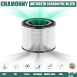 CHAMONNY AP-S0610L Filter Replacement, Compatible with MOO-KA AP-S0610L Air Purifier, 3-in-1 H13 True HEPA Filter and Activated Carbon Filter, 2 Pack