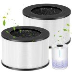 M01 Replacement Filter Only Compatible with MOOKA M01 Air Purifier, H13 True HEPA Filter, 3-in-1 Pre-Filter, HEPA Filter, High-Efficiency Activated Carbon Filter Filtration System, 2 Pack