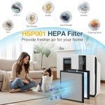 HSP001 True HEPA Replacement Filt-er for HATHA-SPACE Air Purifi-er Filt-ers HSP001,4 in 2 H13 True HEPA Filter with Activated Carbon Pre-Filter,3 Pack