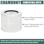 CHAMONNY 12020 Filter Replacement, Compatible with Clorox 11020 & 11021 Air Purifier Tabletop Smart 200 Sq. Ft. Capacity, 2Pack (12020 Filter)