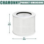 CHAMONNY 12020 Filter Replacement, Compatible with Clorox 11020 & 11021 Air Purifier Tabletop Smart 200 Sq. Ft. Capacity, 2Pack (12020 Filter)