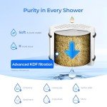 Waterdrop WHR-140 Shower Filter Replacement for Culligan® WHR-140, WSH-C125, ISH-100, HSH-C135, Shower Head Water Filter, with Advanced KDF Filtration Material, Pack of 3