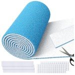 Air Vent Filters Roll,12x90 inch Cut to Fit Air Vent(up to 60 filters), MERV 8 Triple Filtration Electrostatic Air Filter Material for AC, HVAC Furnace, Grilles and Mobile Home Adhesive 48PCs Velcros