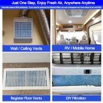 Air Vent Filters Roll,12x90 inch Cut to Fit Air Vent(up to 60 filters), MERV 8 Triple Filtration Electrostatic Air Filter Material for AC, HVAC Furnace, Grilles and Mobile Home Adhesive 48PCs Velcros