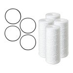 CFS – 4 Pack Sediment Water Filter Cartridges with 4 O-Rings Compatible with Pelican Water PC40 Models – Removes Bad Taste & Odor – Whole House Replacement Filter Cartridge – 5 Micron – 10" Cartridge