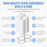 CFS – 4 Pack Sediment Water Filter Cartridges with 4 O-Rings Compatible with Pelican Water PC40 Models – Removes Bad Taste & Odor – Whole House Replacement Filter Cartridge – 5 Micron – 10" Cartridge