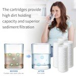 CFS – 4 Pack Sediment Water Filter Cartridges with 4 O-Rings Compatible with Pelican Water PC40 Models – Removes Bad Taste & Odor – Whole House Replacement Filter Cartridge – 5 Micron – 10" Cartridge