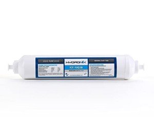 Hydronix ICF-10Q38 Inline Reverse Osmosis Post, Fridge & Ice Coconut GAC Water Filter 2000 Gal, 3/8" Quick Connect