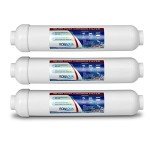 T33 Inline Coconut Grade Activated Carbon Pre/Post Membrane Filter for Taste and Odor Reduction WELL-MATCHED with AICRO, K2533JJ, FT15, IC-100A (Set of 3)