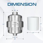 20-Stage Shower Filter Head for Hard Water – High-Output Filtered Shower Head to Remove Toxic Chemicals,Reduce Dry Skin, Dandruff |Best Water Softener Shower Filter for Healthier Hair-Polished Chrome