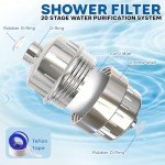 20-Stage Shower Filter Head for Hard Water – High-Output Filtered Shower Head to Remove Toxic Chemicals,Reduce Dry Skin, Dandruff |Best Water Softener Shower Filter for Healthier Hair-Polished Chrome