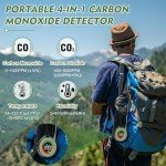 Lunarlipes Portable 4-in-1 Carbon Monoxide Detectors, Mini Carbon Monoxide and Carbon Dioxide Monitor with Magnetic Suction, RV CO CO2 Detector Alarm Temp/Humidity Sensor, CO CO2 Air Quality Monitor